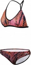 bikini B-cup dames polyester/polyamide roze/zwart maat 38