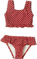 bikini UV-werend rood gestipt maat 122/128