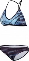 bikini B-cup dames polyester/polyamide blauw/zwart maat 38