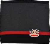 nekwarmer junior katoen donkergrijs/rood unisex