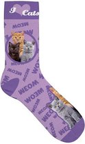 sokken cat collage polyester paars maat 37-42