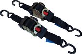 Automatisch oprolbare spanband 300 kg - 180 x 2,5 cm - metalen S haken - 2 stuks