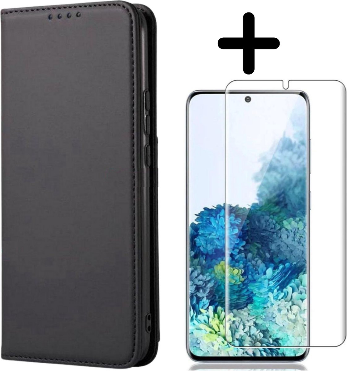 Fooniq Boek Hoesje Zwart + Screenprotector - Geschikt Voor Samsung Galaxy S20 FE