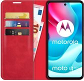 Motorola Moto G60s Wallet Hoesje Magnetic - Rood