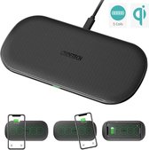Choetech T535-S draadloze oplader - Dual pad 2x 10W met 5 spoelen - Wireless charger Fast Charge voor Android, IOS en andere Qi ondersteunde apparaten