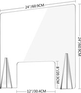 Kassa Spatscherm - 61x61cm - Plexiglas Scherm - Bureauscherm - Kassascherm - Coronoscherm - Kuchscherm - Schild Voor Hoesten & Niezen