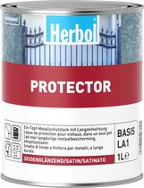 Herbol Protector - Synthetische zijdeglans metaalverf - 2 in 1 ( grondlaag en eindlaag) - Levis 1250 Gebrokenwit - 1 L