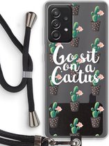 Case Company® - Samsung Galaxy A52 hoesje met Koord - Cactus quote - Telefoonhoesje met Zwart Koord - Bescherming aan alle Kanten en Over de Schermrand
