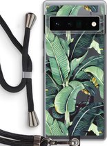 Case Company® - Google Pixel 6 Pro hoesje met Koord - Bananenbladeren - Telefoonhoesje met Zwart Koord - Bescherming aan alle Kanten en Over de Schermrand