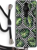 Case Company® - Sony Xperia Pro-I hoesje met Koord - Geometrische jungle - Telefoonhoesje met Zwart Koord - Bescherming aan alle Kanten en Over de Schermrand