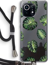 Case Company® - Xiaomi Mi 11 hoesje met Koord - Tropische bladeren - Telefoonhoesje met Zwart Koord - Bescherming aan alle Kanten en Over de Schermrand