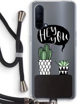 Case Company® - OnePlus Nord CE 5G hoesje met Koord - Hey you cactus - Telefoonhoesje met Zwart Koord - Bescherming aan alle Kanten en Over de Schermrand