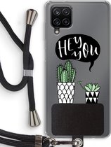 Case Company® - Samsung Galaxy A12 hoesje met Koord - Hey you cactus - Telefoonhoesje met Zwart Koord - Bescherming aan alle Kanten en Over de Schermrand