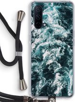 Case Company® - OnePlus Nord CE 5G hoesje met Koord - Zee golf - Telefoonhoesje met Zwart Koord - Bescherming aan alle Kanten en Over de Schermrand