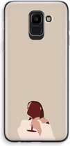 Case Company® - Samsung Galaxy J6 (2018) hoesje - I drink wine - Soft Cover Telefoonhoesje - Bescherming aan alle Kanten en Schermrand