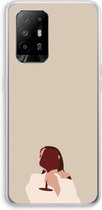 Case Company® - Oppo A94 5G hoesje - I drink wine - Soft Cover Telefoonhoesje - Bescherming aan alle Kanten en Schermrand