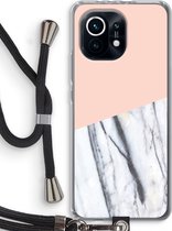 Case Company® - Xiaomi Mi 11 hoesje met Koord - A touch of peach - Telefoonhoesje met Zwart Koord - Bescherming aan alle Kanten en Over de Schermrand