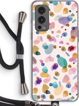 Case Company® - OnePlus Nord 2 5G hoesje met Koord - Terrazzo Memphis - Telefoonhoesje met Zwart Koord - Bescherming aan alle Kanten en Over de Schermrand