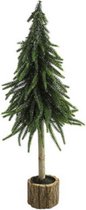 kunstkerstboom Dusty L 46 x 18 cm zijde groen/bruin