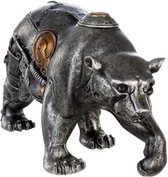 Sculptuur - Beeld - Steampunk beer zilver brons - Decoratief Fantasie Figuur