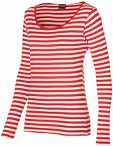 verkleedshirt Stripes dames longsleeve katoen rood/wit mt S