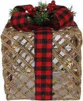 kerstcadeau Allison led 25,5 x 30,5 cm staal bruin