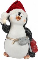 kerstfiguur pinguÃ¯n led 42 x 20 x 18 cm wit/zwart/rood