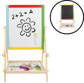 Staand Krijtbord en Whiteboard in 1 – met Krijt Wisser en Stift – Schoolbord voor Kinderen – Hout – Schoolbordkrijt – Krijtbordje / Krijtbordjes – voor binnen en Buiten – Magnetisc