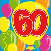 servetten 60 jaar Balloons 25 cm  papier 20 stuks