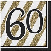 servetten 60 jr. 33 x 33 cm papier zwart/goud 16 st.