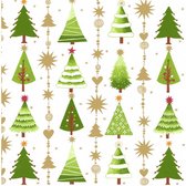 servetten Fine Little Trees 3-laags 33 cm papier wit/groen