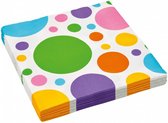 servetten Rainbow Dots 33 x 33 cm 20 stuks multicolor