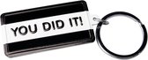 sleutelhanger You did it 13,5 x 4,5 cm zwart/wit