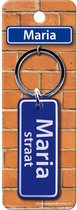 sleutelhanger straatnaam Maria 9 cm staal blauw