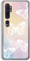 Case Company® - Xiaomi Mi Note 10 Pro hoesje - White butterfly - Soft Cover Telefoonhoesje - Bescherming aan alle Kanten en Schermrand