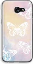 Case Company® - Samsung Galaxy A5 (2017) hoesje - White butterfly - Soft Cover Telefoonhoesje - Bescherming aan alle Kanten en Schermrand