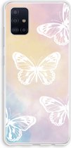 Case Company® - Samsung Galaxy A51 4G hoesje - White butterfly - Soft Cover Telefoonhoesje - Bescherming aan alle Kanten en Schermrand