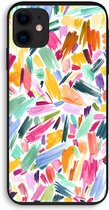 Case Company® - iPhone 11 hoesje - Watercolor Brushstrokes - Biologisch Afbreekbaar Telefoonhoesje - Bescherming alle Kanten en Schermrand