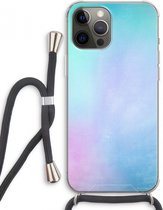 Case Company® - iPhone 12 Pro Max hoesje met Koord - Mist pastel - Telefoonhoesje met Zwart Koord - Extra Bescherming aan alle Kanten en Over de Schermrand