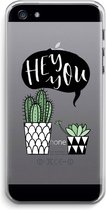 Case Company® - iPhone 5 / 5S / SE (2016) hoesje - Hey you cactus - Soft Cover Telefoonhoesje - Bescherming aan alle Kanten en Schermrand