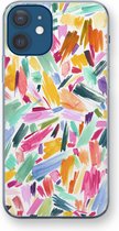 Case Company® - iPhone 12 hoesje - Watercolor Brushstrokes - Soft Cover Telefoonhoesje - Bescherming aan alle Kanten en Schermrand