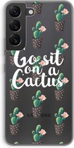 Case Company® - Samsung Galaxy S22 hoesje - Cactus quote - Soft Cover Telefoonhoesje - Bescherming aan alle Kanten en Schermrand