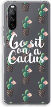 Case Company® - Sony Xperia 10 III hoesje - Cactus quote - Soft Cover Telefoonhoesje - Bescherming aan alle Kanten en Schermrand