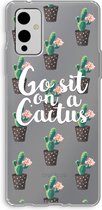 Case Company® - OnePlus 9 hoesje - Cactus quote - Soft Cover Telefoonhoesje - Bescherming aan alle Kanten en Schermrand