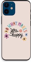 Case Company® - iPhone 12 mini hoesje - Happy days - Biologisch Afbreekbaar Telefoonhoesje - Bescherming alle Kanten en Schermrand