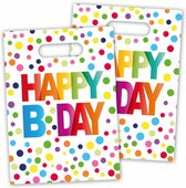 uitdeelzakjes "Happy B Day" 23 x 16,5 cm 8 stuks