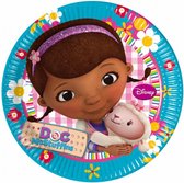 feestborden Doc McStuffins 23 cm papier blauw 8 stuks