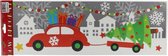 raamsticker auto met kerstboom 17 x 49 cm