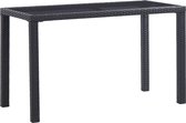 vidaXL Tuintafel 123x60x74 cm poly rattan zwart