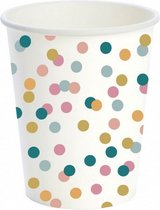 feestbekers Dream Dots 240 ml papier wit 10 stuks